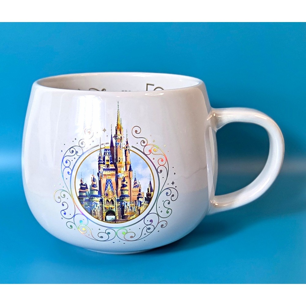 Disney Walt Disney World 50 Cinderella Castle White Stoneware Mug 2021